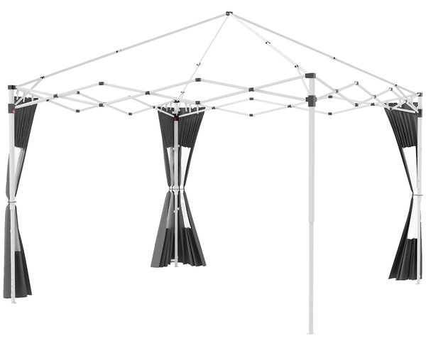 Set 2 Pareti Laterali per Gazebo 3x3m e 3x6m 295x195cm in Tessuto Oxford Grigio