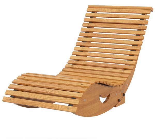 Sedia a Dondolo da Giardino a S con Seduta Ergonomica 130x60x60 cm in Legno di Abete e di Pino