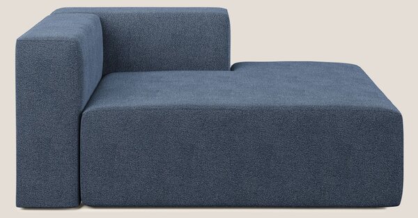 Nettuno modulo chaise longue in morbido tessuto bouclè T07 blu