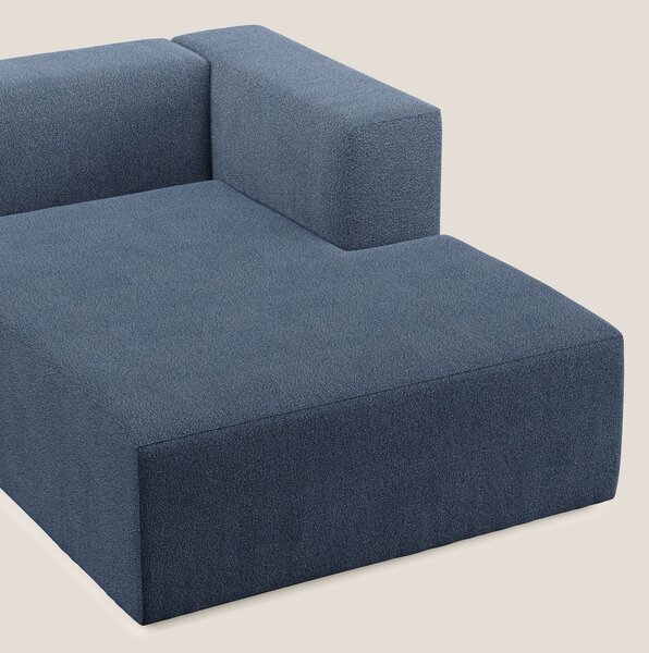 Nettuno modulo chaise longue in morbido tessuto bouclè T07 blu