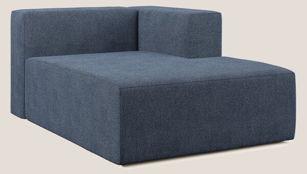 Nettuno modulo chaise longue in morbido tessuto bouclè T07 blu