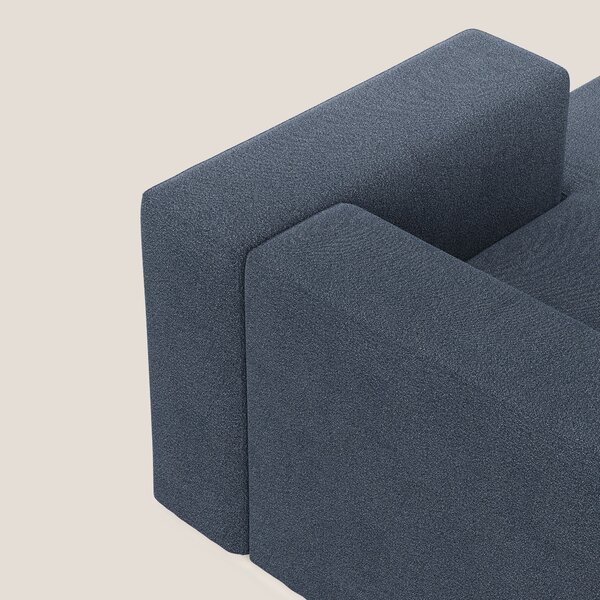 Nettuno modulo chaise longue in morbido tessuto bouclè T07 blu