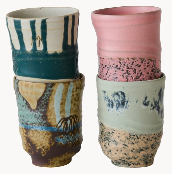 Set di 4 tazze dipinte a mano Artist Ceramics