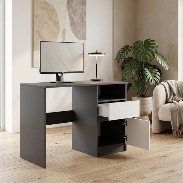 Scrivania compatta 100x50 cm | Scrivania moderna per computer e ufficio | Scrivania per PC per l'home office e la camera dei ragazzi | Ampia scelta di colori