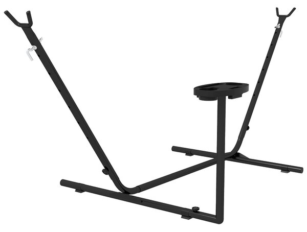 Supporto per Amaca max 150kg con Tavolino Integrato 285x125x110 cm in Acciaio Nero