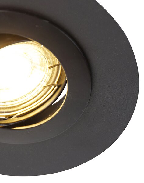 Faretto Incassato Tondo Nero Orientabile con Anello di Riempimento - Edu