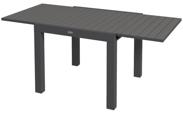 Tavolo da Giardino Allungabile per 4-6 Persone 81/162x80x75 cm in Alluminio con Piano a Doghe Grigio