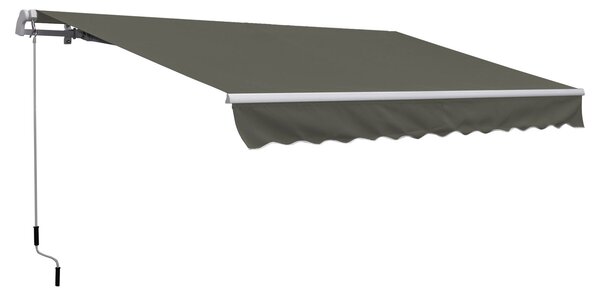 Tenda da Sole per Esterno Avvolgibile a Bracci 350x250 cm con Apertura a Manovella Grigio