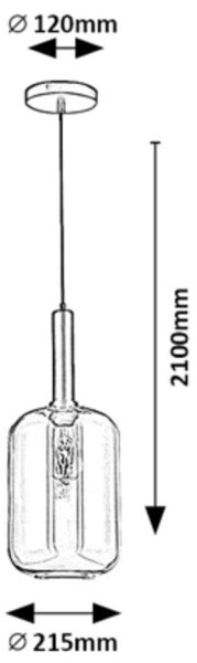 Rabalux 72101 - Lampadario a cavo LISSANDRA 1xE27/40W/230V