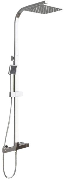 Set Colonna Doccia H80/120 cm Soffione Doccia e Laccio in Acciaio Inox Cromato