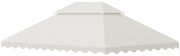 Tetto per Gazebo 4x3 m a 2 Livelli in Poliestere con 10 Fori di Drenaggio 395x297 cm in Poliestere Crema