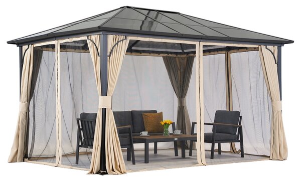Gazebo da giardino moderno Santiago Premium 3x3,6m Garden Point beige