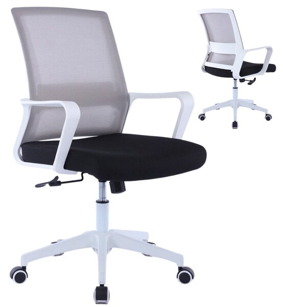 Sedia Operativa da Ufficio 45x51x94/100h cm Ergonomica con Supporto Lombare Bianca