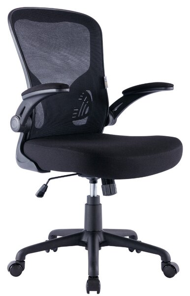 Sedia Operativa da Ufficio 62x63x105 cm Ergonomica con Braccioli Pieghevoli Bianco