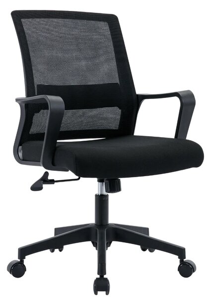 Sedia Operativa da Ufficio 45x51x94/100h cm Ergonomica con Supporto Lombare Nera
