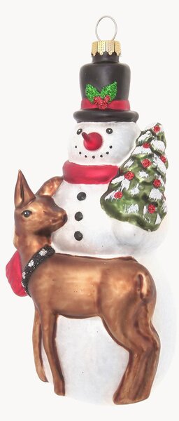Addobbo per albero di Natale dipinto a mano Pupazzo di neve