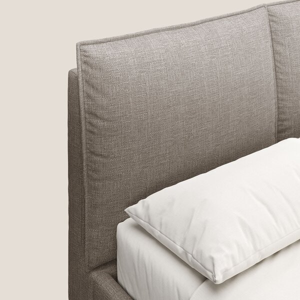 Cloe letto imbottito con piedi in metallo sfoderabile in tessuto fiamm