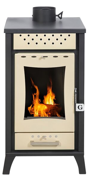 Stufa a Legna 45,5x48,5xh91 cm 15 Kw Olga Beige