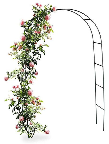 Arco da Giardino Supporto per Rose Piante Rampicanti in Metallo Altezza 240 cm