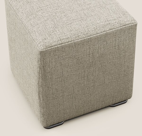 Cube pouf in tessuto morbido impermeabile T03 beige