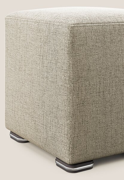 Cube pouf in tessuto morbido impermeabile T03 beige