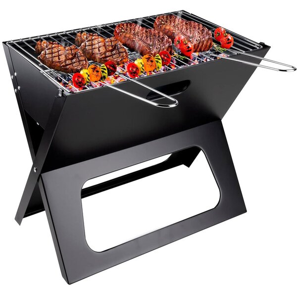 Barbecue Bistecchiera Pieghevole Portatile Richiudibile 46x28x36 BBQ Griglia