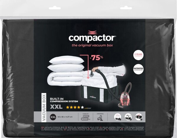Scatola di stoccaggio nera con imballaggio sottovuoto Black Edition, volume 210 l - Compactor