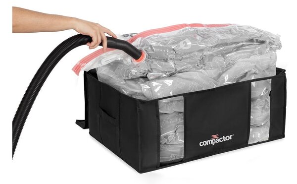 Set di organizer per vestiti sottovuoto/rinforzati in tessuto 2 pz 65x45x27 cm Black Edition – Compactor