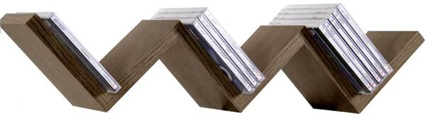 Mensola Parete Moderna Design Zig Zag Mensole Muro Scaffale 3 Ripiani Noce