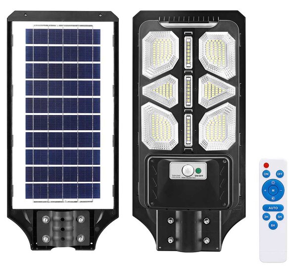 Lampione Stradale Faro LED 90W Solare Luce Esterno Sensore Movimento Telecomando