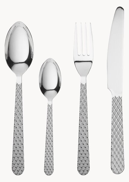 Set di 16 posate con manico scanalato Rhombe, 4 persone