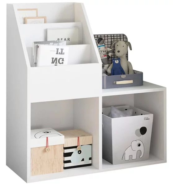 Libreria Cameretta Bambini Legno Scaffale 5 Ripiani Porta Giocattoli Libri Rivis