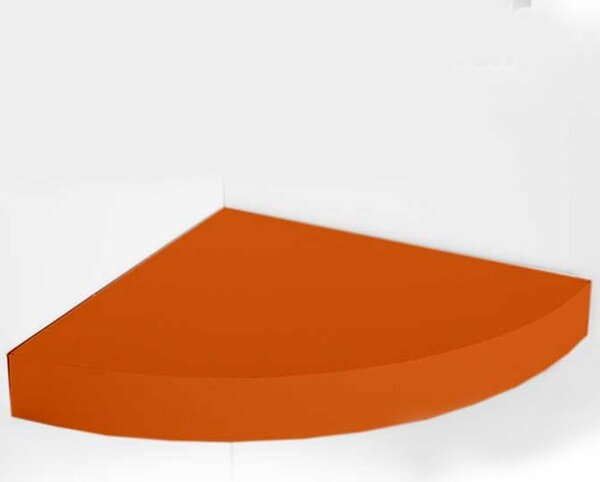Mensola Parete Angolare Scaffale Ripiano ad Angolo in Legno MDF Arancione 24x4cm