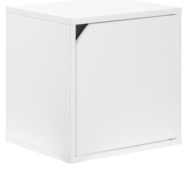 Pensile Mensola Cubo con 1 Anta Libreria da Parete Scaffale Bianco 35x35cm Design Moderno