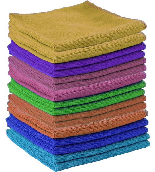 Mega Pack Confezione 16 Panni in Microfibra 30x30 cm Multiuso Multisuperficie
