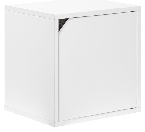 Pensile Mensola Cubo con 1 Anta Libreria da Parete Scaffale Bianco 35x35cm Design Moderno