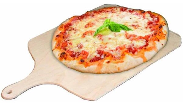 Pala per Pizza da Forno Fornetto Tagliere Legno Multistrato con Manico 49x36cm