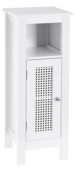 Mobile da bagno a 1 Anta con Griglia Armadio in Legno Colore Bianco 30x28x80H cm