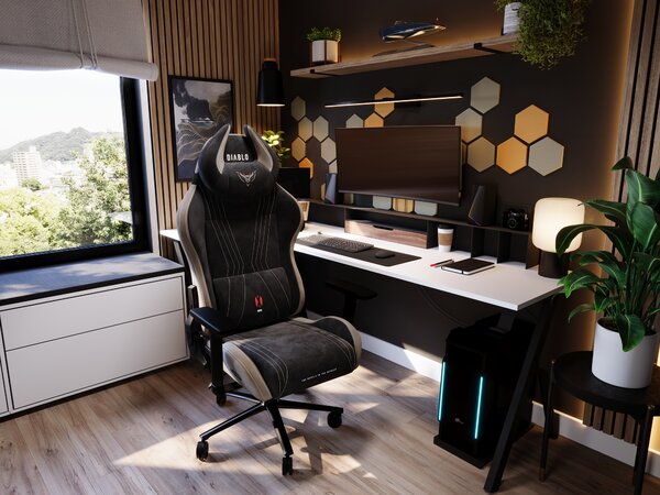 Sedia gaming in tessuto Diablo X-Horn 2.0, Normal Size, Camel Black