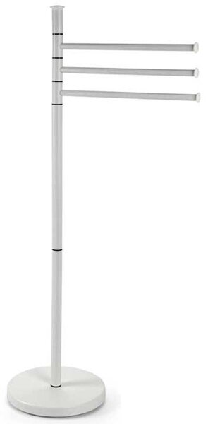 Piantana Portasciugamani Parigi da Bagno 3 Bracci in Metallo Bianco 20 x 83 cm