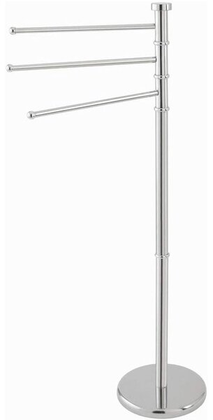 Piantana Portasciugamani Milano da bagno 3 Bracci in Metallo Cromato 22x31x85 cm
