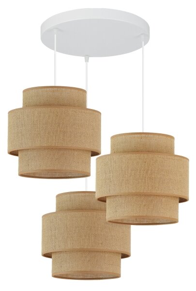 Brilagi - Lampadario a sospensione con filo SPACE YUTE 3xE27/15W/230V beige/bianco