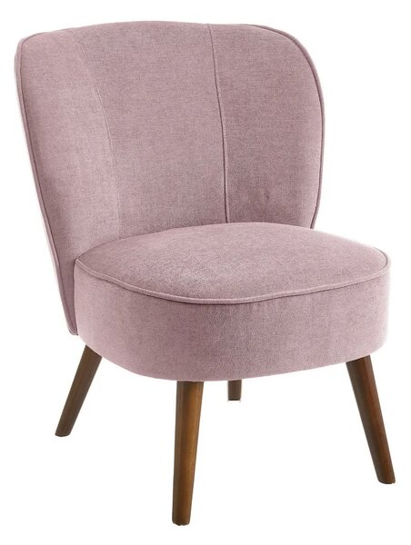 Poltrona Relax in Legno e Tessuto Colore Malva Rosa Modello Kansas 59x66x75H cm