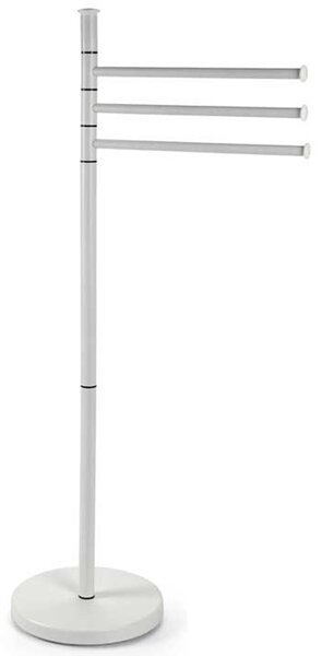 Piantana Portasciugamani Parigi da Bagno 3 Bracci in Metallo Bianco 20 x 83 cm