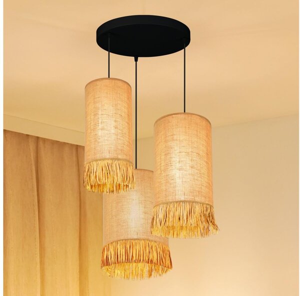 Brilagi - Lampadario a cavo WINNETOU TUBES 3xE27/15W/230V marrone/nero