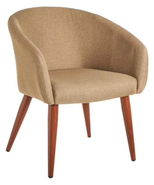 Poltrona Relax in Legno e Tessuto Colore Beige Scuro Mod. Morla 60x58x77H cm
