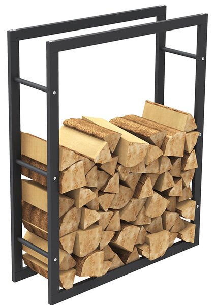 Portalegna Supporto Metallo Porta Legna Interno Legnaia Camino Stufa 100x80x25cm