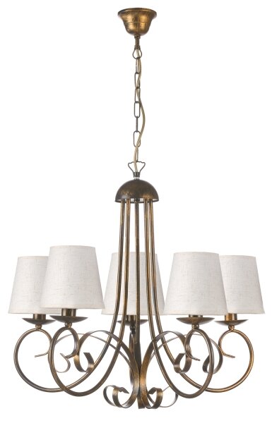 ONLI - Lampadario a sospensione con catena POMPEI 5xE14/6W/230V bronzo