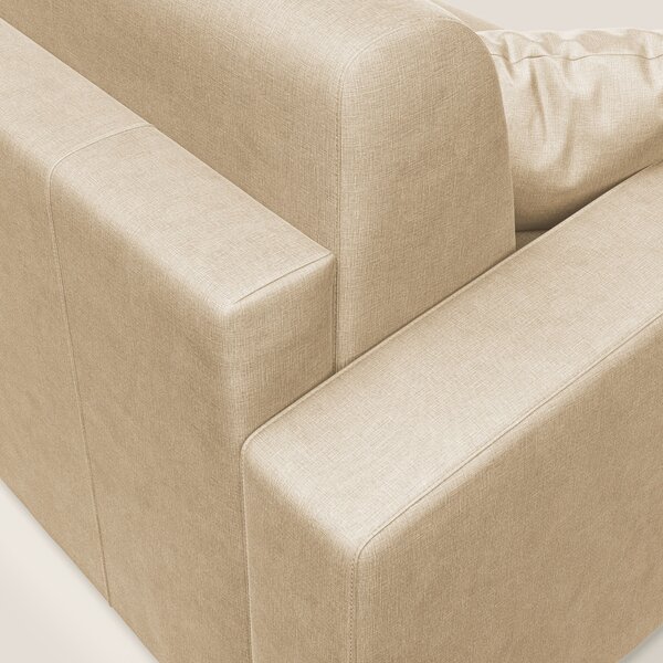 Lebron Divano letto angolare con penisola in velluto morbido T01 beige