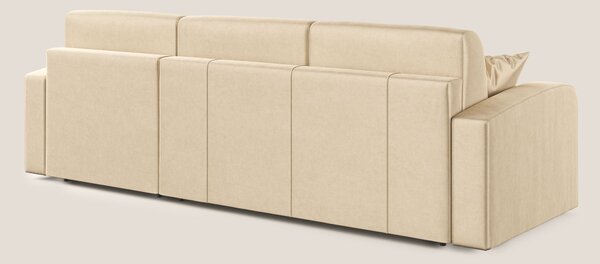 Lebron Divano letto angolare con penisola in velluto morbido T01 beige